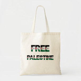 Free Palestine Flag Letters Unity Pride Freedom Tote Bag