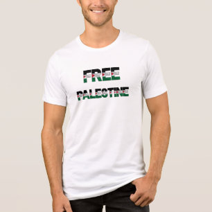 Free Palestine Flag Letters Unity Pride Freedom Tri-Blend Shirt