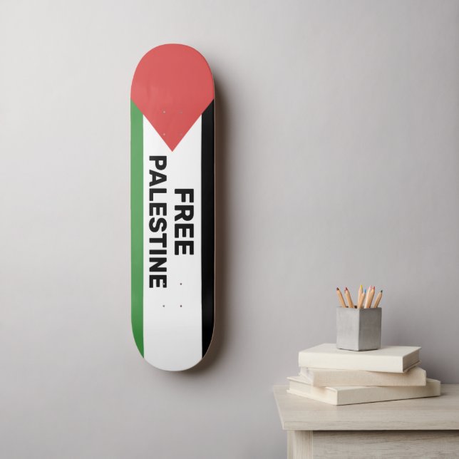 FREE PALESTINE FLAG RED BLACK GREEN WHITE SKATEBOARD (Wall Art)