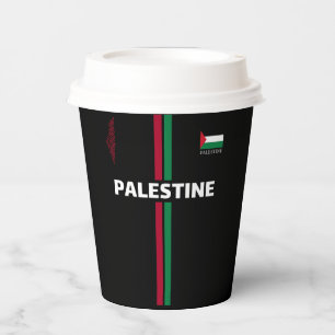 Free Palestine football  soccer - flag map team Paper Cups