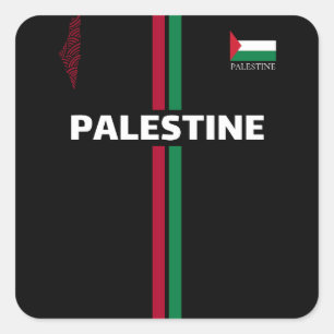 Free Palestine football  soccer - flag map team Square Sticker
