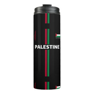 Free Palestine football  soccer - flag map team Thermal Tumbler