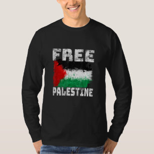 Free Palestine Free Gaza Palestine Flag Arabic T-Shirt