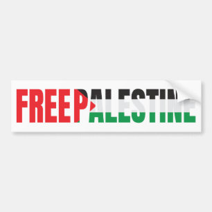 Free Palestine, Free Gaza, Palestine Flag  Bumper Sticker