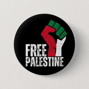 Free Palestine Gaza Flag - Freedom for Palestinian 6 Cm Round Badge