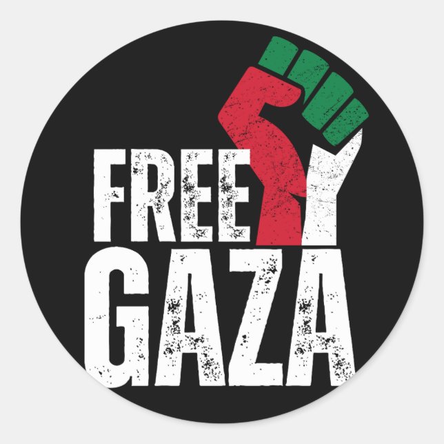 Free Palestine Gaza Flag - Freedom for Palestinian Classic Round Sticker (Front)