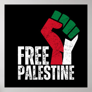 Free Palestine Gaza Flag - Freedom for Palestinian Poster