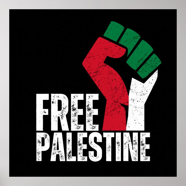 Free Palestine Gaza Flag - Freedom for Palestinian Poster (Front)