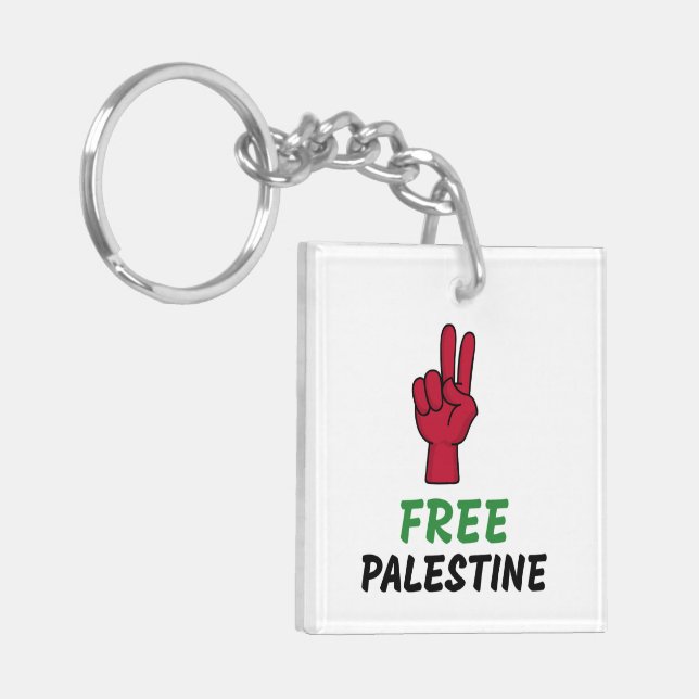 Free Palestine Gaza Genocide Key Ring (Front Left)