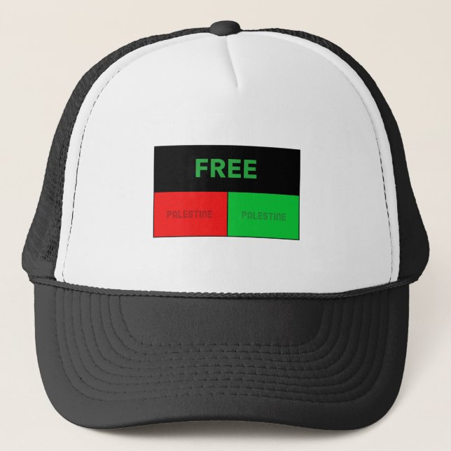 Free Palestine Gaza Genocide Trucker Hat (Front)