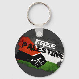 Free Palestine Grunge Flag Key Ring