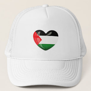 Free Palestine. Heart Shaped Palestinian Flag Hat
