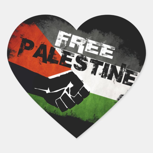 Free Palestine Heart Stickers (Front)