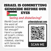 FREE PALESTINE - Israel Crimes UN Article QR Code