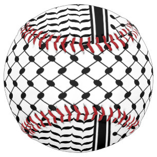 Free Palestine Keffiyeh pattern black and white Softball