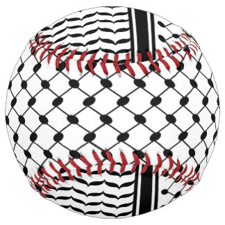 Free Palestine Keffiyeh pattern black and white Softball