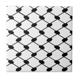 Free Palestine Keffiyeh pattern black and white  Tile