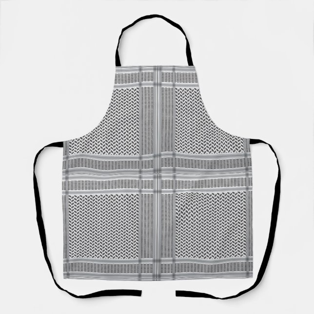 Free Palestine Keffiyeh Scarf Themed Kitchen Apron (Front)