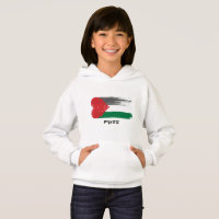 Free Palestine Kids Hoodie | Heart-Shaped Flag