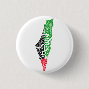 Free Palestine map and flag فلسطين 3 Cm Round Badge