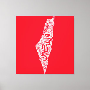 Free Palestine map and flag فلسطين Canvas Print