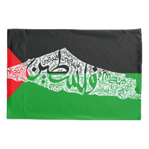 Free Palestine map and flag فلسطين Pillowcase