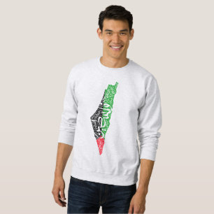 Free Palestine map and flag فلسطين Sweatshirt