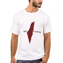 Free Palestine Map With Printed Embroidery