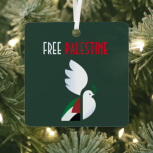 Free Palestine Metal Tree Decoration