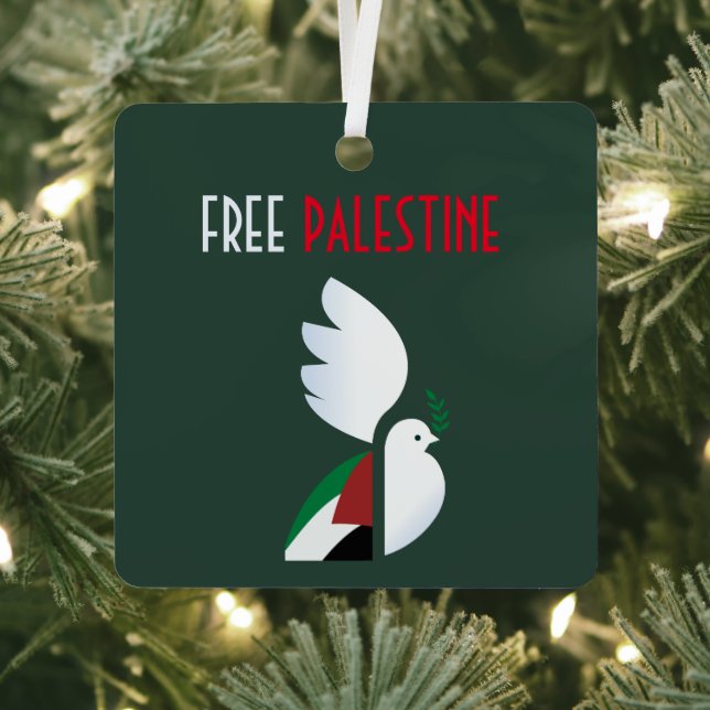 Free Palestine Metal Tree Decoration (Insitu)