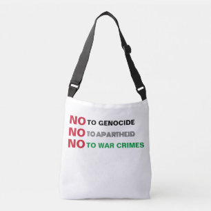 FREE PALESTINE NO TO GENOCIDE APARTHEID WAR CRIMES CROSSBODY BAG