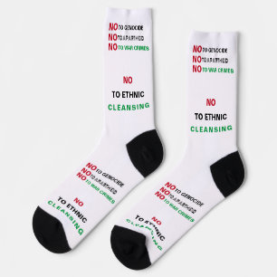 FREE PALESTINE NO TO GENOCIDE APARTHEID WAR CRIMES SOCKS