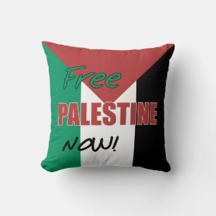 Free Palestine Now Palestinian Flag Cushion