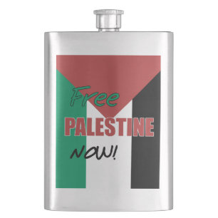 Free Palestine Now Palestinian Flag Hip Flask