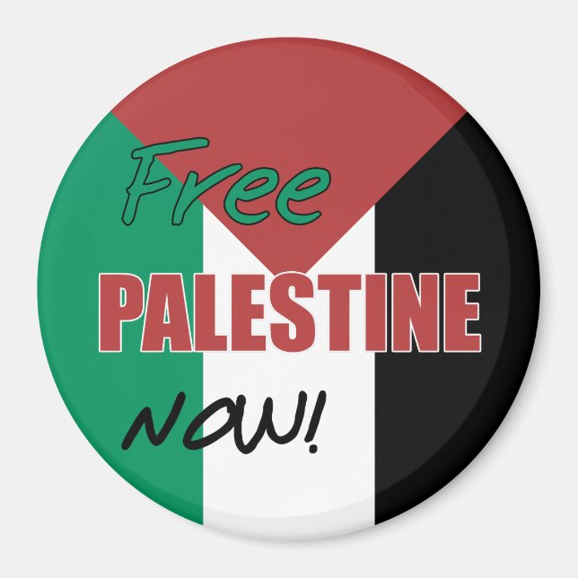 Free Palestine Now Palestinian Flag Magnet (Front)