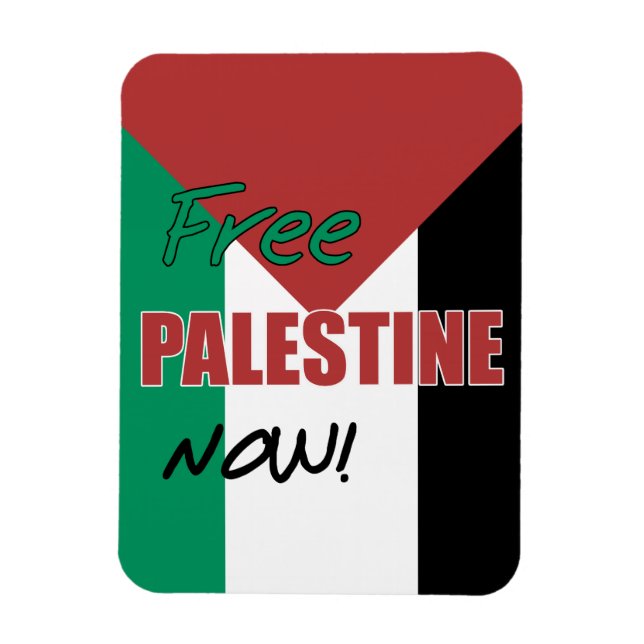 Free Palestine Now Palestinian Flag Magnet (Vertical)