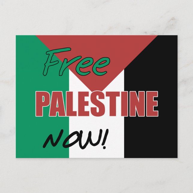 Free Palestine Now Palestinian Flag Postcard (Front)