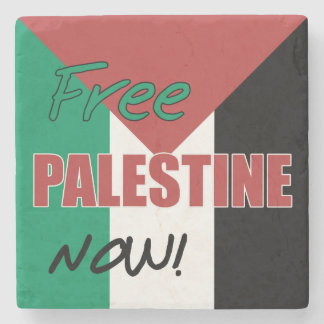 Free Palestine Now Palestinian Flag Stone Coaster