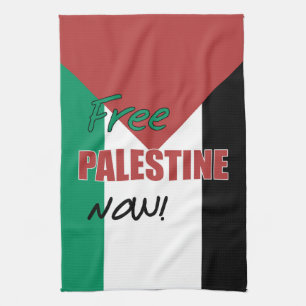 Free Palestine Now Palestinian Flag Tea Towel