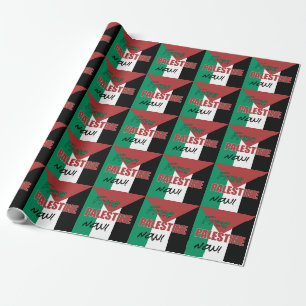 Free Palestine Now Palestinian Flag Wrapping Paper