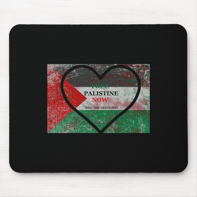 Free Palestine Now Sticker  Mouse Mat (Front)