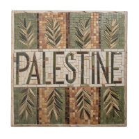 FREE PALESTINE olives branches mosaic ceramic tile