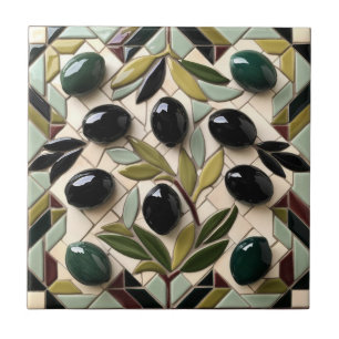 FREE PALESTINE olives branches mosaic ceramic tile