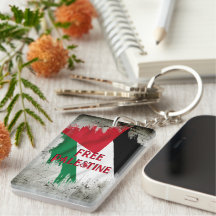 Free Palestine Paint Brush Style Torn Flag