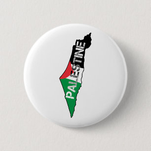 Free Palestine Palestine Flag on Palestine Map 6 Cm Round Badge