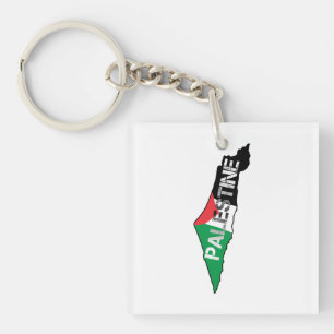 Free Palestine Palestine Flag on Palestine Map Key Ring