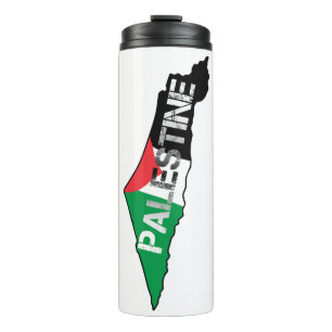 Free Palestine Palestine Flag on Palestine Map Thermal Tumbler