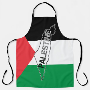 Free Palestine Palestine Map on Palestine Flag Apron