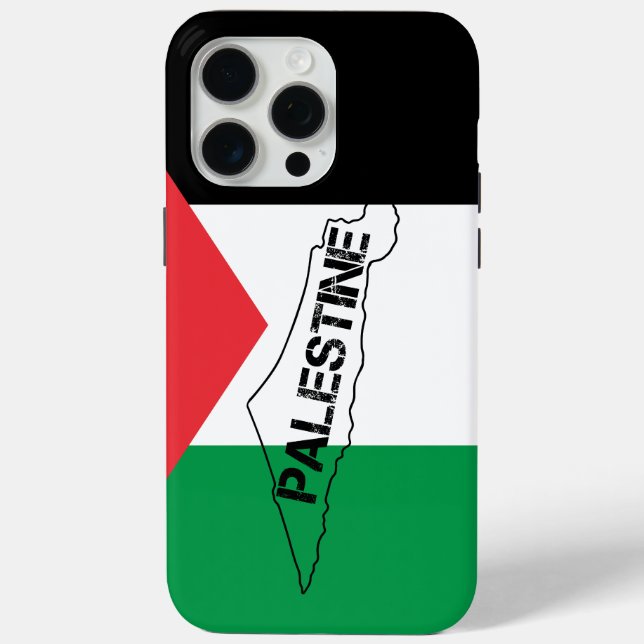 Free Palestine Palestine Map on Palestine Flag Case-Mate iPhone Case (Back)