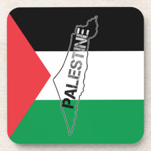 Free Palestine Palestine Map on Palestine Flag Coaster